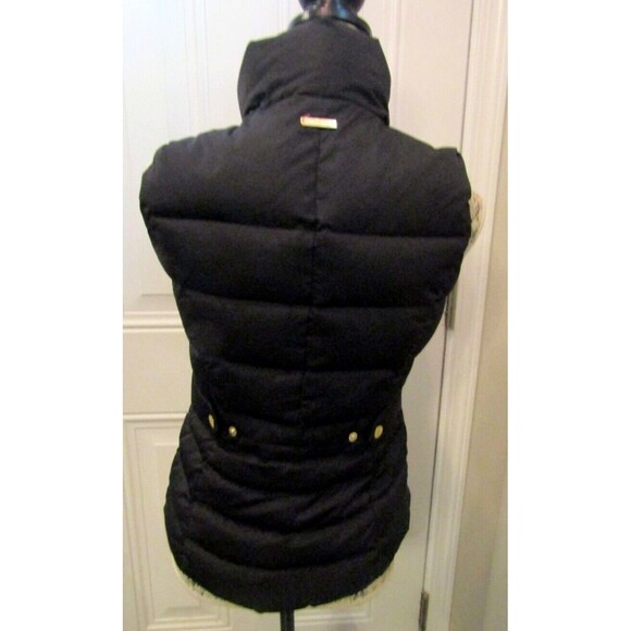 Lilly Pulitzer Isabelle Down Puffer Vest Womens Black Jacket Tropical Lining XS - Picture 6 of 14